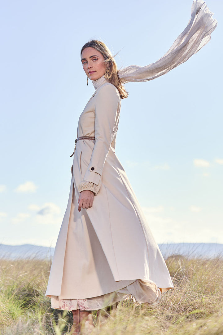 Meet Me At Midnight Longline Ponte Coat - Sand