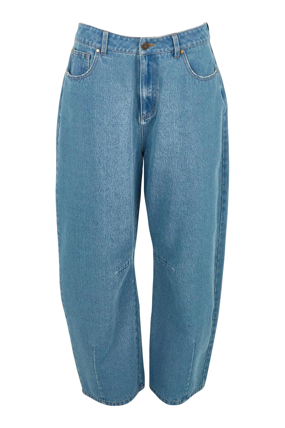 Dusk To Dawn Cotton  Slouch Barrel Jeans - Denim